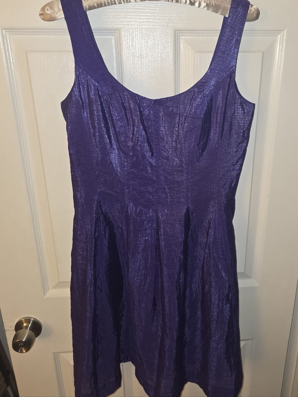 Women’s Nine West Pleated Sleeveless Dress Size 6 Purple/Violet Color
